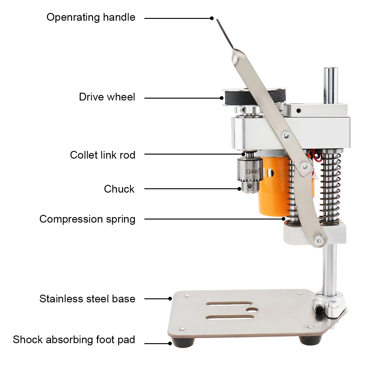 Imagem -06 - Precisão Jt0 Bancada Elétrica Broca Mini Tapping Machine Jt0 Drill Chuck Máquina de Perfuração de Madeira e Metal 180w Alta