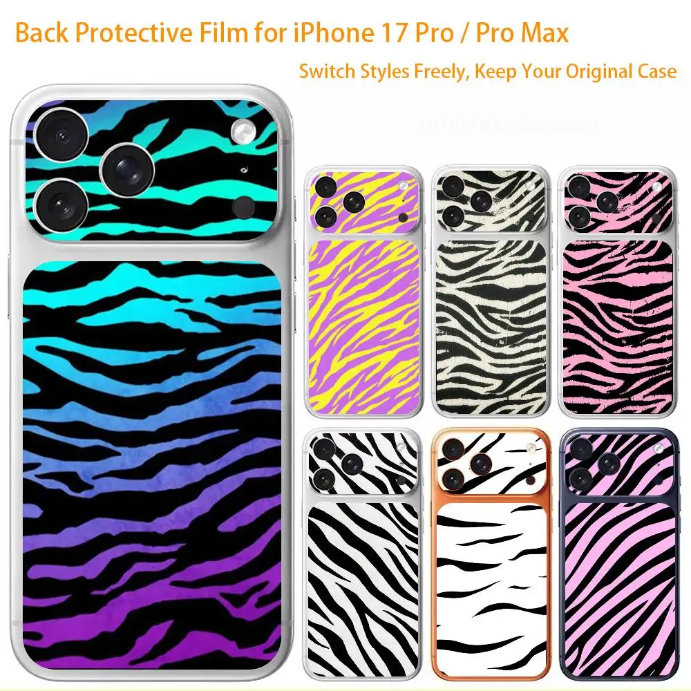

Премиальная наклейка-скин с визуальным эффектом зебровых полос для iPhone 17 Pro/Max, защитная наклейка на заднюю рамку камеры (не чехол)