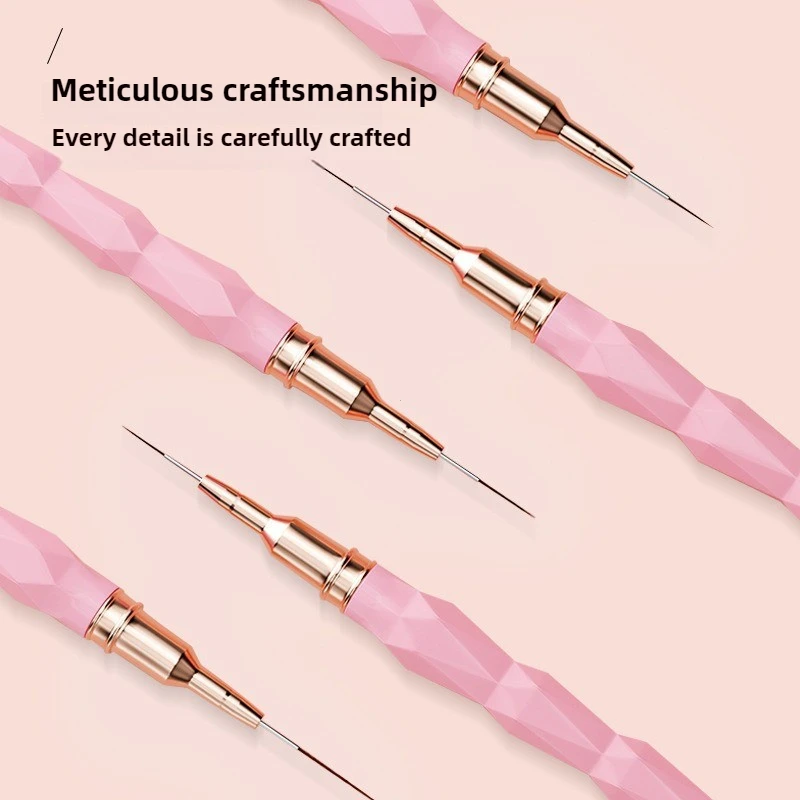 5 個ライナーブラシセットアクリルネイルアートブラシ細長いラインストライピング描画 Uv ジェル絵画プロフェッショナルマニキュアブラシツール