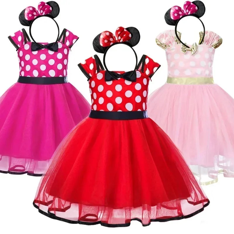 Cute Baby Girl Cartoon Minnie Mouse Dress Toddler Kids Birthday Party Cosplay Costume Children Halloween Easter Fancy Dress Up