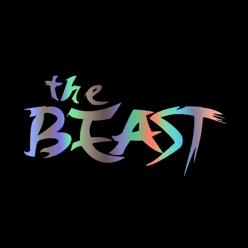 

Fashion Word The Beast Car Stickers DIY Waterproof Sunscreen Die-cut Scratch-Proof Motorcycle Helmet Graphics Car Decorative