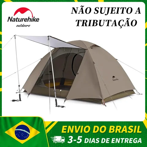 Naturehike nuvem rio 3 pessoas barraca de acampamento ultraleve ao ar livre à prova dwaterproof água caminhadas tenda 210t poliéster prata revestido praia tenda