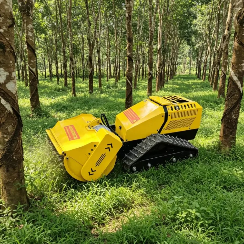 Remote Control Lawn Mower Zero Turn Mini Hay Mower Automatic Small Grass Cutting Machine Crawler Type with Super Powerful