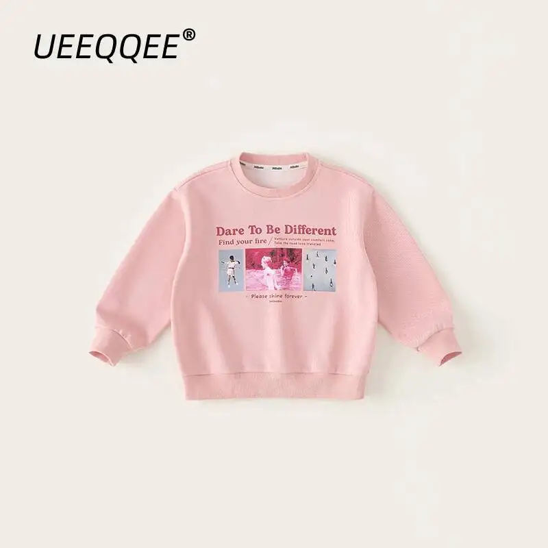 

Spring Autumn Children Sweatshirts 5-14Y Girls Cotton Letter Print Casual Pullover Tops Korean Preteen Wear For Kids Clothes New