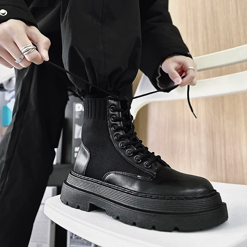 Short boots British trend boots thick sole 2025 Spring and Autumn new men's boots men's