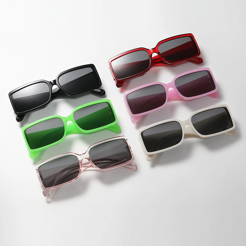 

Hiking Vintage Rectangle Punk Anti Light Glasses Fashion Square Frames Women Shades Green Black UV400 Men Sun Glasses UV400