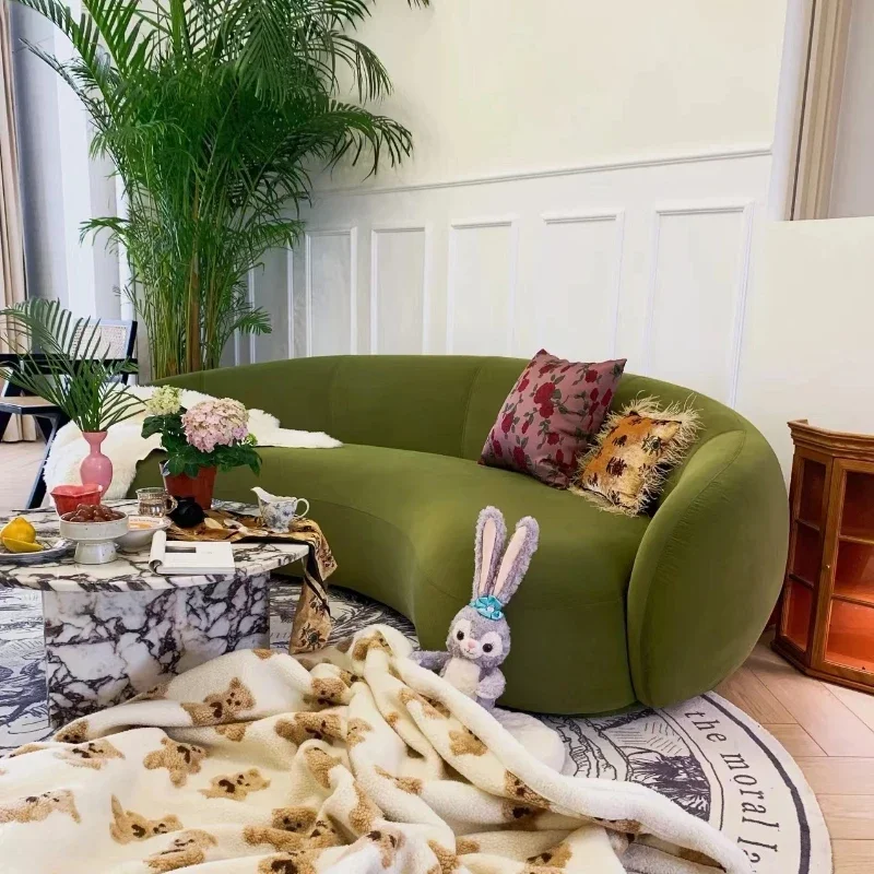 

Modern Individual Living Room Sofas Puffs Loveseat Comfortable Cute Living Room Sofas Curved Design Divano Postmodern Furniture