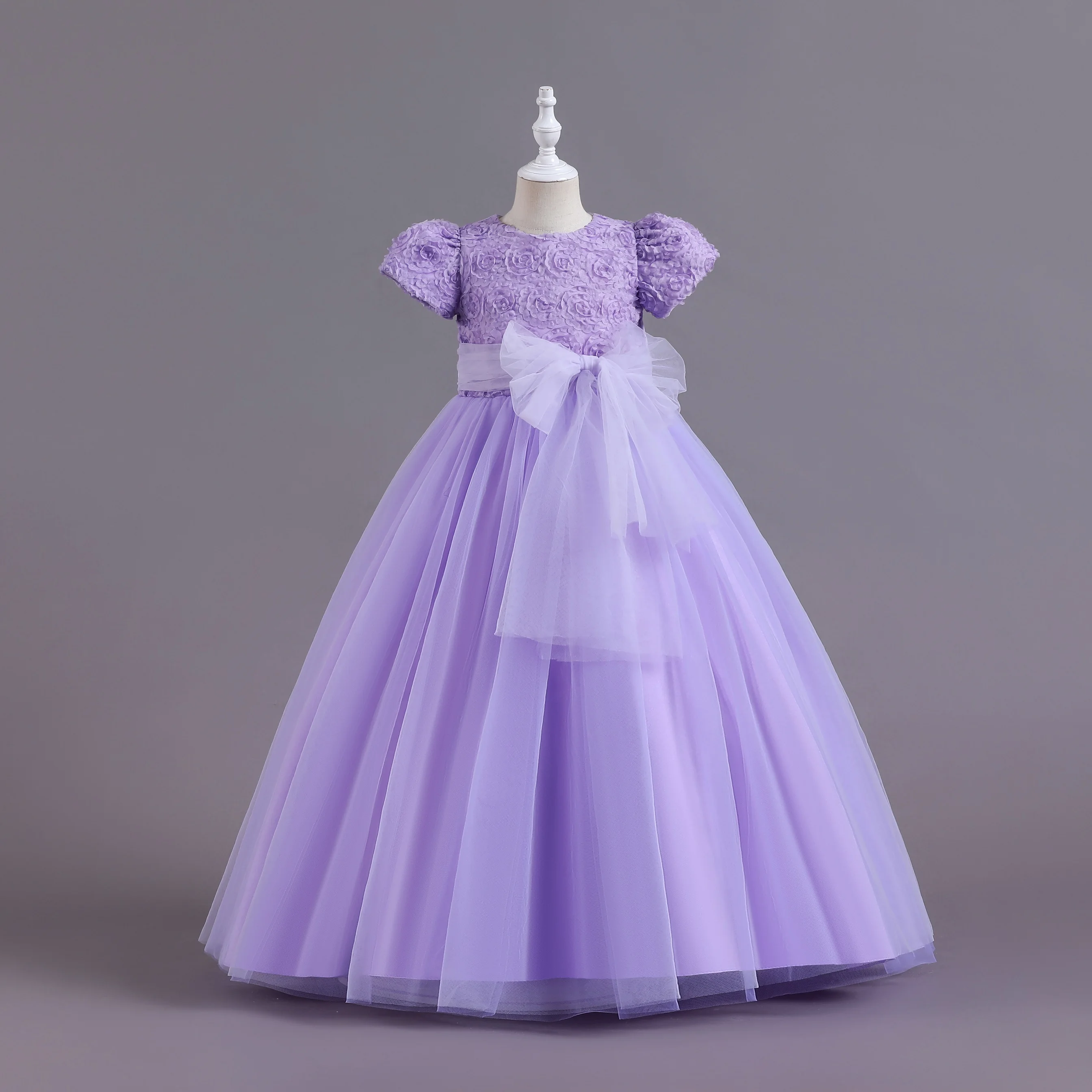 Girls Party Dresses 4 Colors 110cm-160cm Baby Dress Long Skirt Children Vestidos Wedding Birthday Peformance Ball Gown