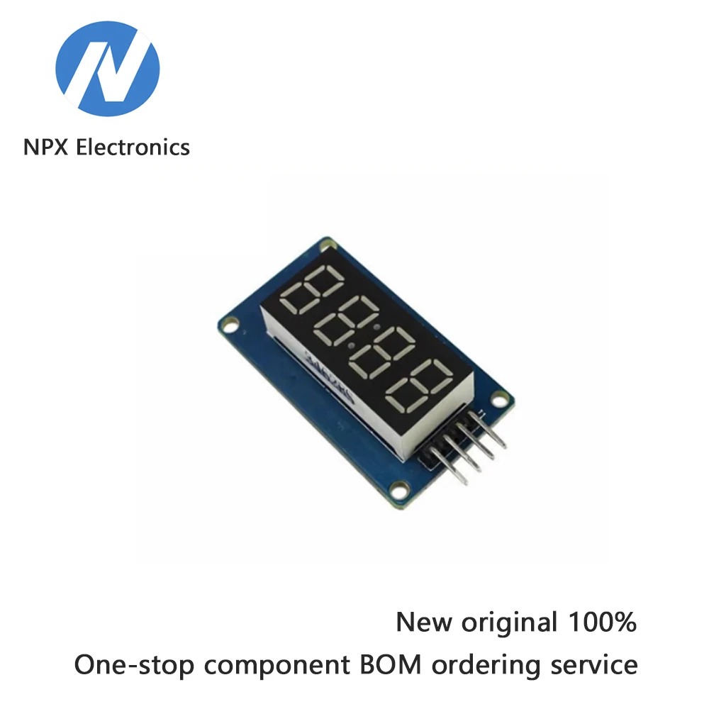 

4-digit digital tube display module with adjustable brightness. Comes with clock dot accessories and TM1637 driver.