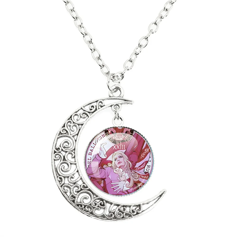 Anime JoJos Bizarre Adventure SBR Dio Gyro ZEPPELI Moon Necklace Handmade Necklace Jewelry Accessories Glass Pendant Gifts