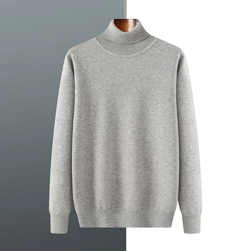 Autumn And Winter High Lapel Wool Sweater Men's Padded Bottoming Shirt Loose Plus Size Business Casual Sweater