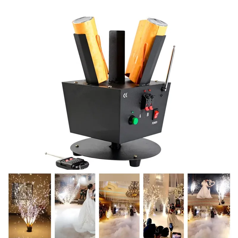 Indoor Moving Light Effect Cold Flame Machine Rotary Wedding Decor Mariage Party Baby Shower Decoration Anniversaire Bride Pyro