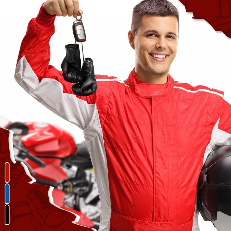 Mini Leather Boxing Gloves 10CM Miniature Punching Gloves Boxing Accessories Gifts Holiday Ornament Hanging Decoration for Car - Image 2