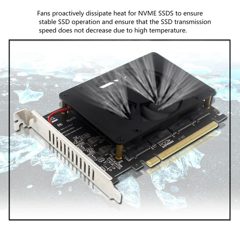 PCIEX16 NVME M2 MKEY SSD RAID Array Expansion Adapter Card Motherboard PCIE Split Card