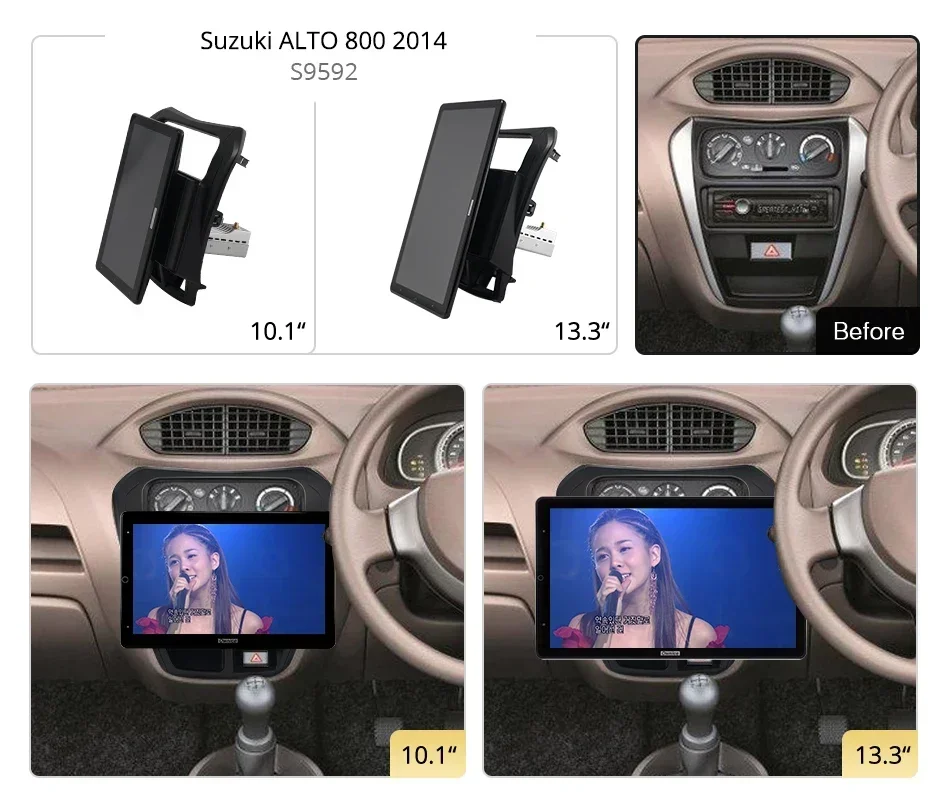 Android10.0 Ownice Car Radio Auto for Suzuki ALTO 800 2014 13.3''  No DVD support USB Quick Charge Nano 1920*1080 4G LTE 360