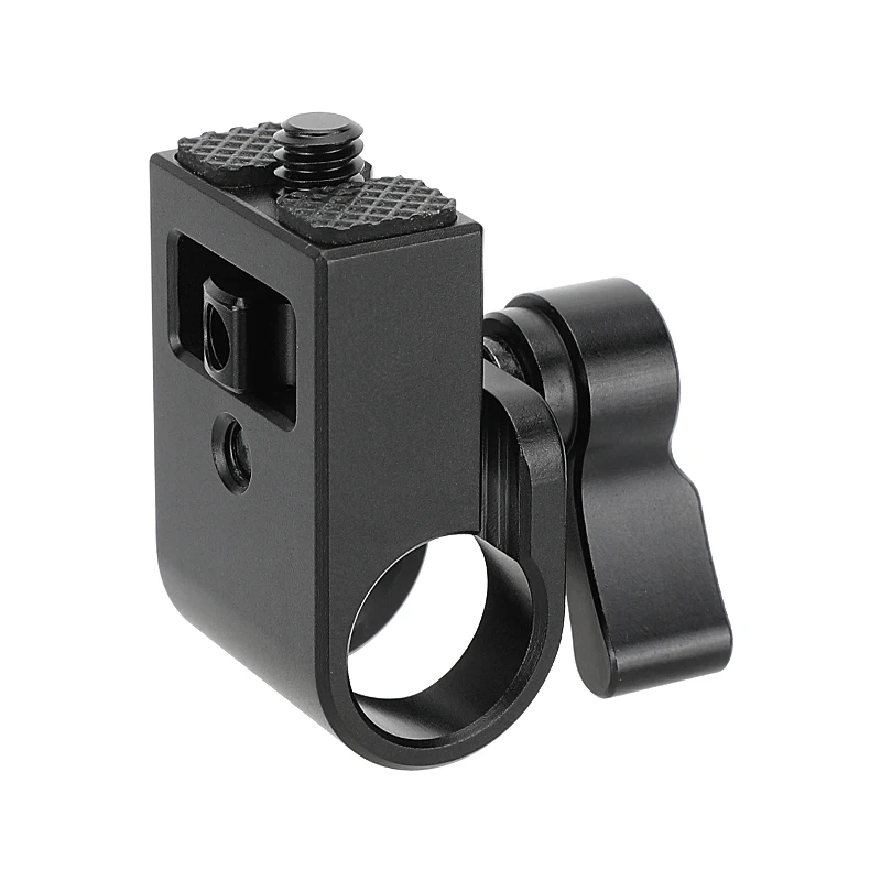 CAMVATE Soporte de abrazadera de varilla única de 15 mm con montaje de tornillo de pulgar de 1/4 "-20 para cámara DSLR/plataforma de jaula de monitor, sistema de soporte de varilla de 15 mm