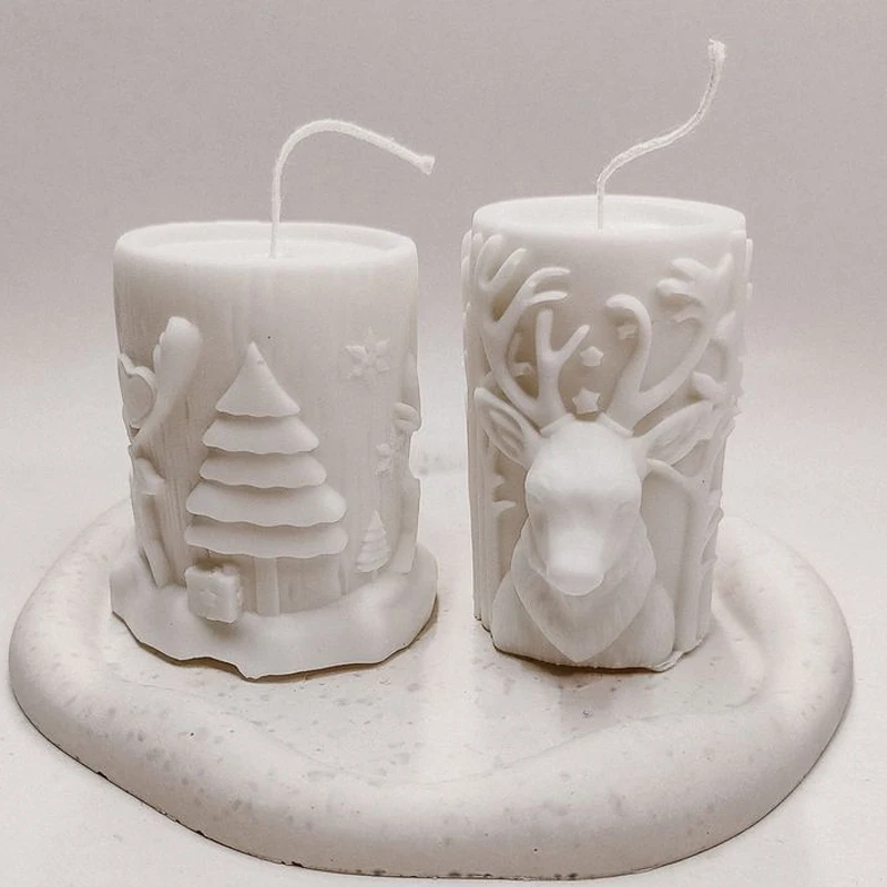 

Рождественский цилиндр в виде лося, форма для свечи, сделай сам, силиконовая форма для воска, ароматный орнамент, домашний декор, подарок, праздничные украшения