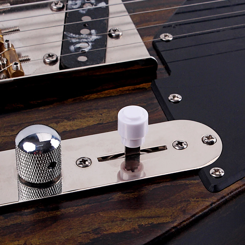 

5 шт., крышка переключателя, гитарная шляпа, ручки, белый наконечник, черный тумблер, указатели, круглый электрический звукосниматель, замена наконечника переключателя