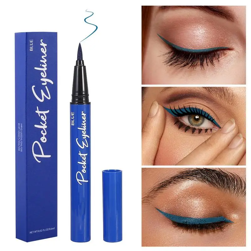 Caneta Eyeliner Líquido Impermeável Delineador de Secagem Rápida Canetas de Sombra de Olho Alta Pigmentada Maquiagem Caneta à Prova de Cascão