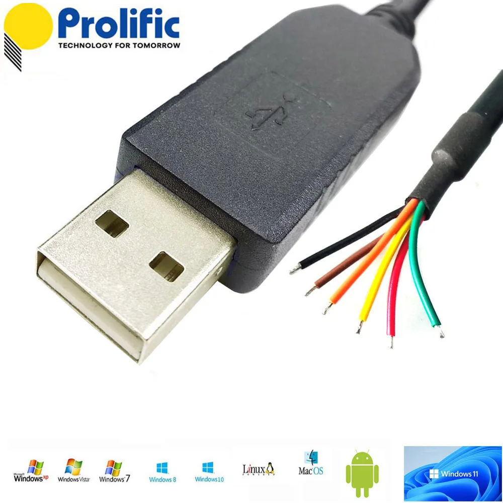 Prolific PL2303 PL2303RA USB RS232 WE Wire End Cable for PLC CPU MCU Program Upgrade Flash Config  Cable