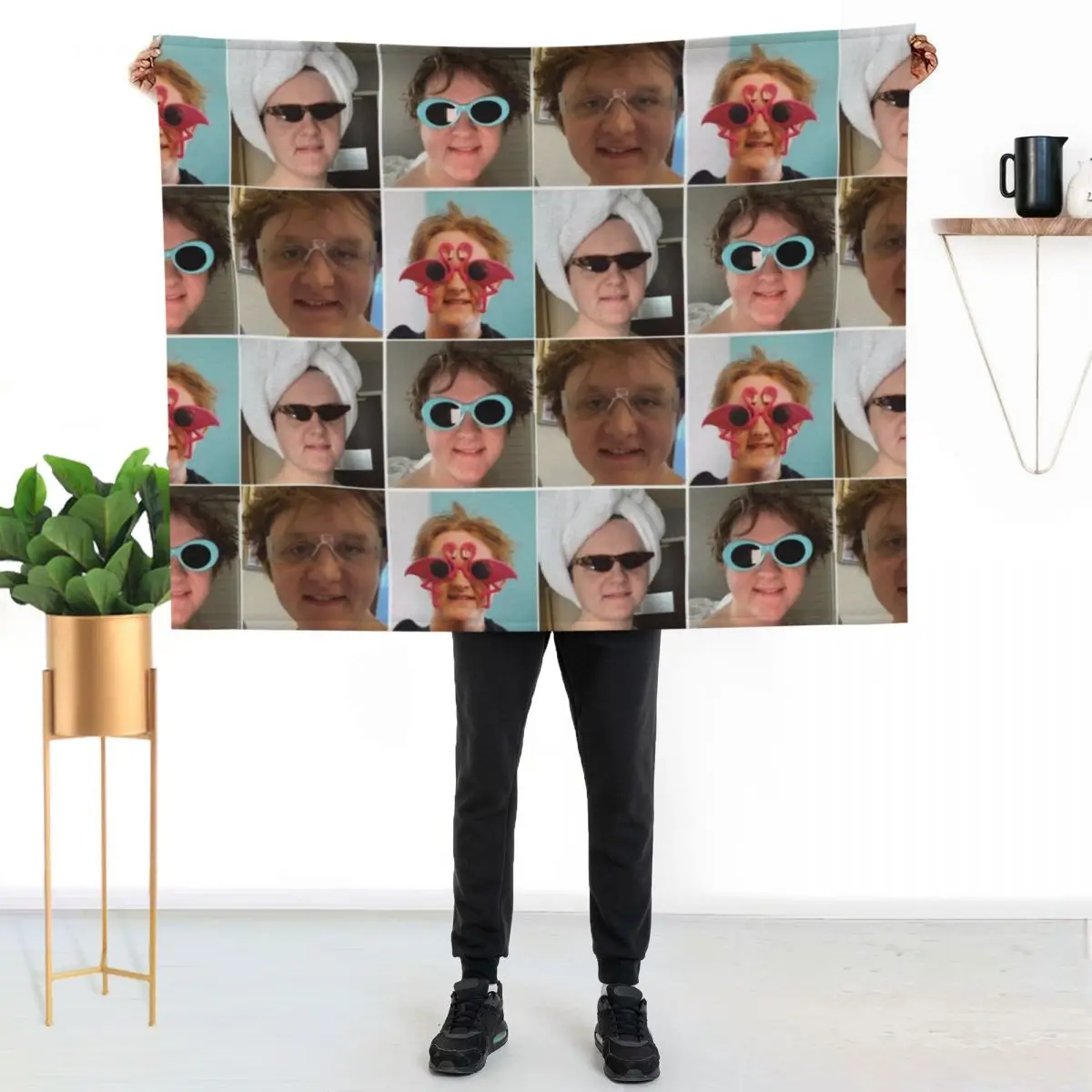 Lewis Capaldi collage Throw Blanket Stain Resistant Cozy Warm Blanket