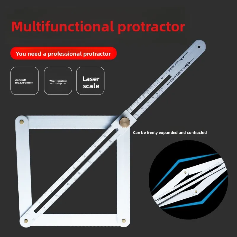 

Integrated beam angle ruler and multifunctional diagonal protractor for woodworking on-site edge trimming