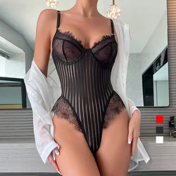 Women Sexy Bodysuits Bodyshaper One Piece Jumpsuit Thongs Lace Lingerie Nightclub Elegant Shapewear Slim Waist Corset Top Summer