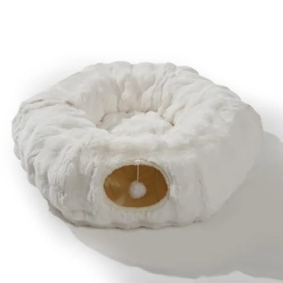 

Роскошный плюшевый туннель для кошек 2-в-1 с лежанкой для кошек малых, средних и крупных пород. Многофункциональные игрушки для кошек.