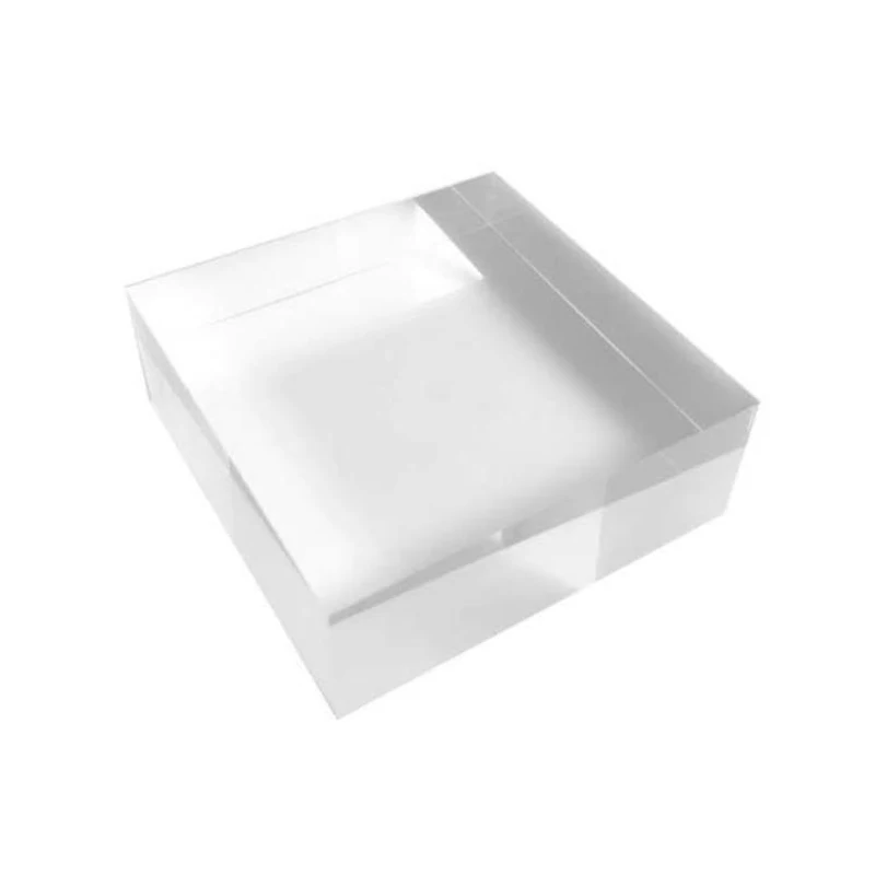 Acrylic Square Display Block Clear Polished Lucite Cube Acrylic Jewelry Display Stand Ring Showcase Display Holder Base