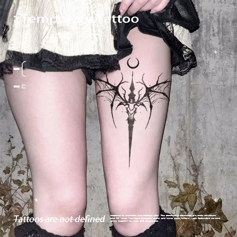 

Temporary Tattoos Fake Tatto Dark Demon Wings Herbal Juice Tattoo Sticker Makeup Stickers Festivals Accessories Charm Y2K Party