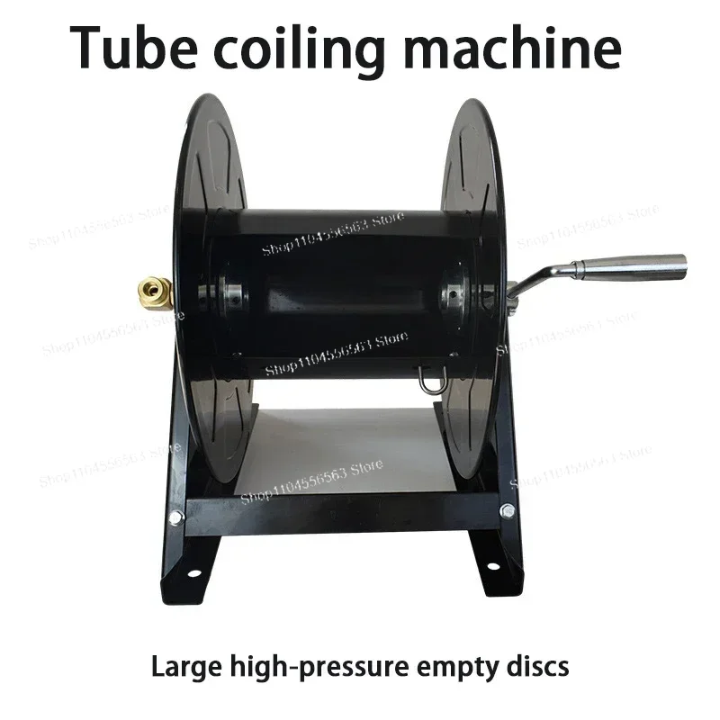Heavy Duty Hand Crank Hose Reel, Rotating Steel Storage Spool for Large Capacity Hoses Cables and Pipe Organization