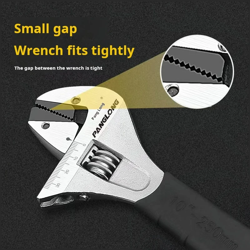 Adjustable wrench hardware tools Self-tightening fast Ratchet wrench Pipe wrench dual purpose Mechanical workshop tool