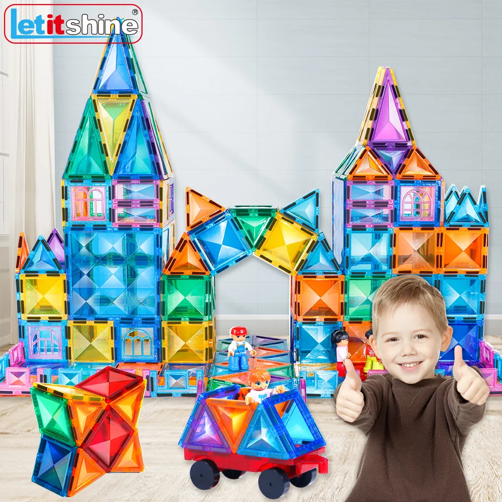 

Magnetic Toys Set Building Blocks Magnet Tiles Montessori Educational Stem Science Engineering Construction Kids Girls Boys Gift