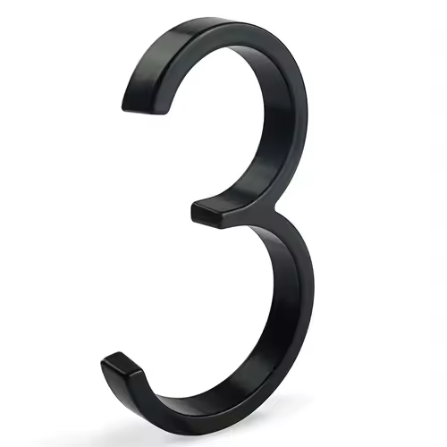 1pc 125mm Floating House Number Outdoor 5 inch Black Zinc Alloy Letter Apartment Door Numbers Mailbox Address Sign #0-9 - Image 7
