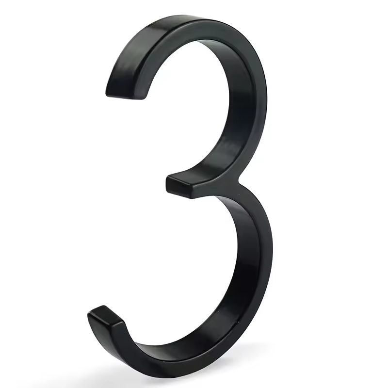 1pc 125mm Floating House Number Outdoor 5 inch Black Zinc Alloy Letter Apartment Door Numbers Mailbox Address Sign #0-9 - Image 7