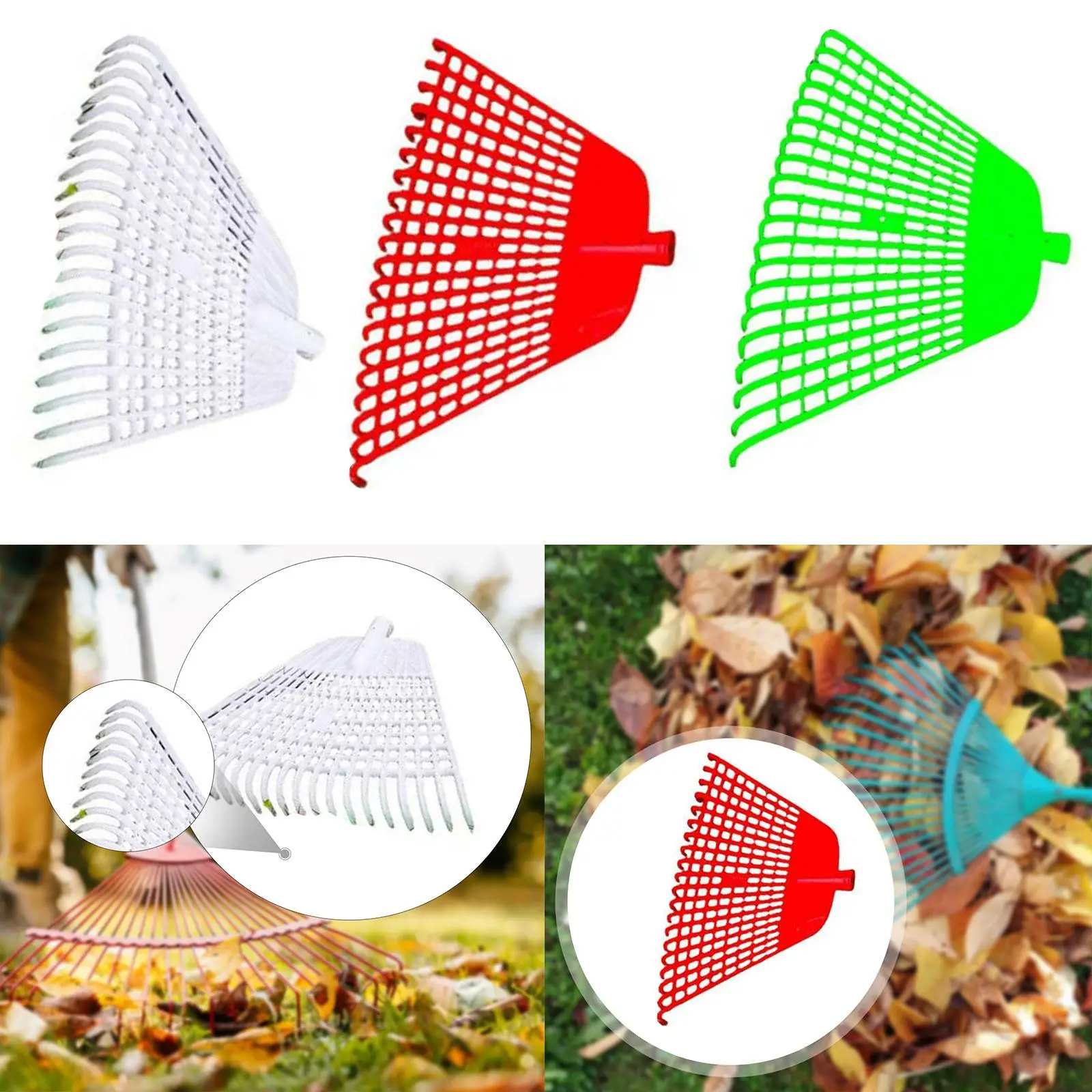 Lawn Rake Head with 20 Teeth Versatile Lightweight Professional Yards Leaf Remover Landscape Rake for Lawn Spring Shrub Grass