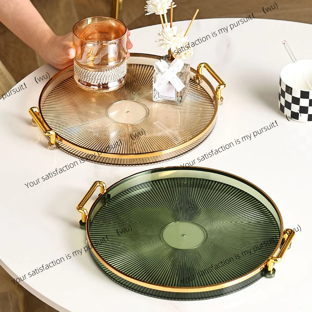 Round Serving Decorative Tray, Plastic Dinner Plate Multifunctional and Durable Fruit Plate
