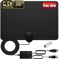 MAYTO High Gain Carbon Fiber Indoor TV Antenna HDTV Digital TV Antenna 4K Dual Amplification Signal Amplifier