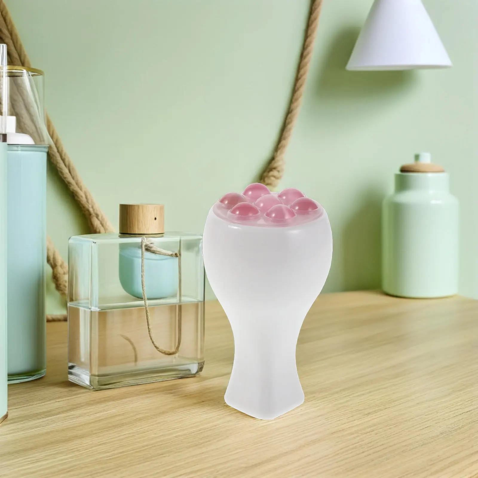 Facial Roller Pink Crystal Manual Massage Roller Portable Face Neck Sculpting Tool Relaxation Skin Care Beauty Massager