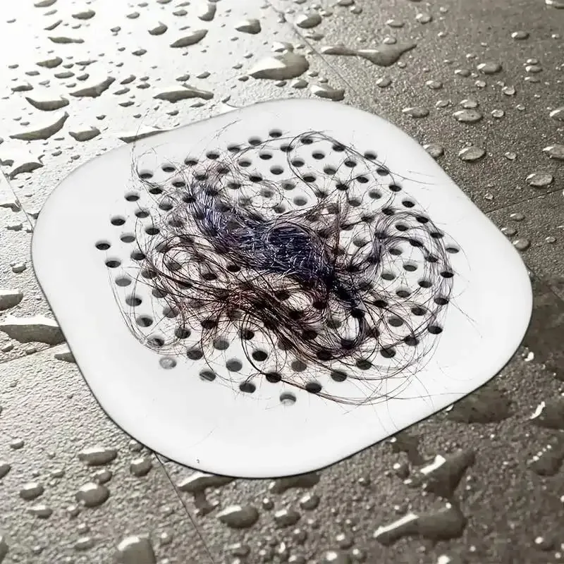 Convenient Durable Silicone Square Shower Drain Cover Prevents Sink Clogging Shower Drain Strainer Adsorption Sink Strainer