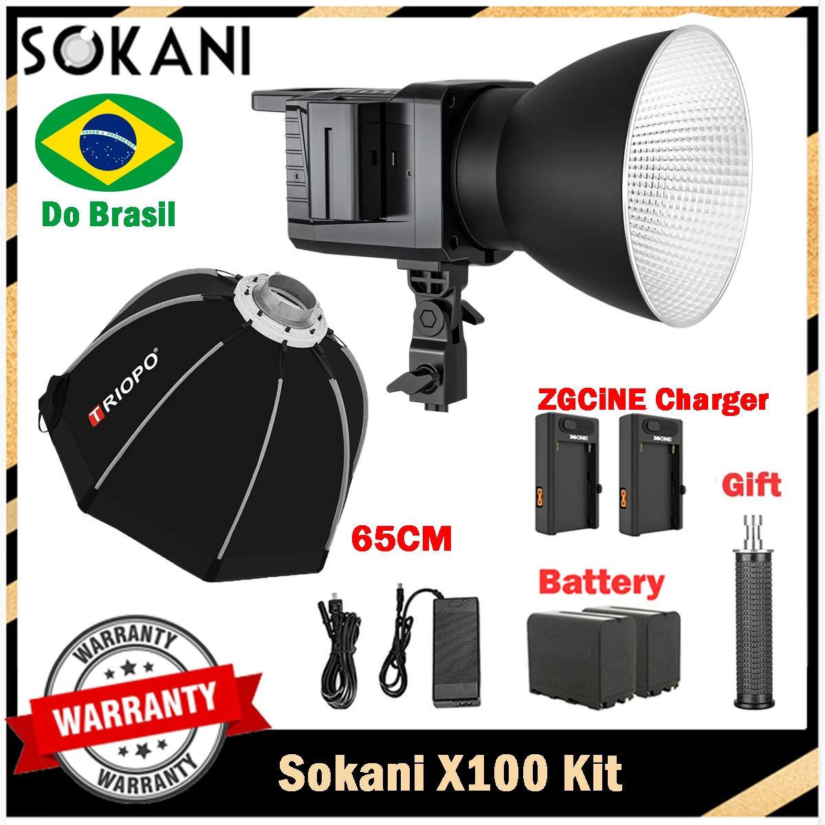 【DO BRASIL】 Sokani X100 100W Bi-Color RGB LED Video Light APP Control Bowens Mount Lighting for Video Recording Outdoor Shooting