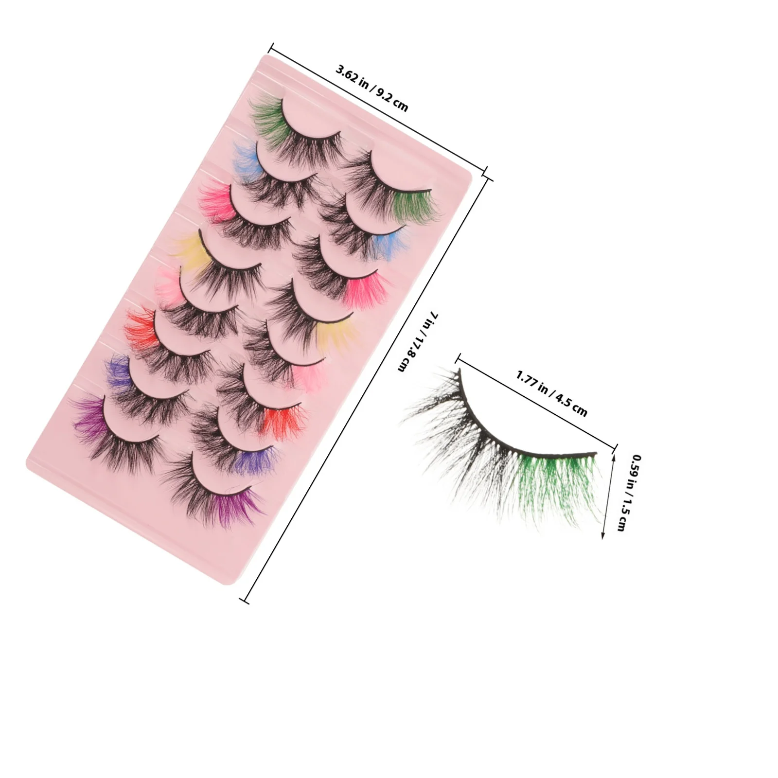 8Pairs Colored False Eyelashes Natural Look Chemical Fiber Lashes for Party Photo Everyday Wear Easy Apply Comfortable Faux