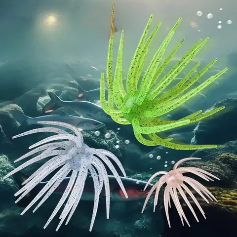 Sea Fishing Urchin Lures Silicone Urchin Worm Soft Bait Artificial Worm Lure for Bream Mandarin Tilapia Trout Sea Bass