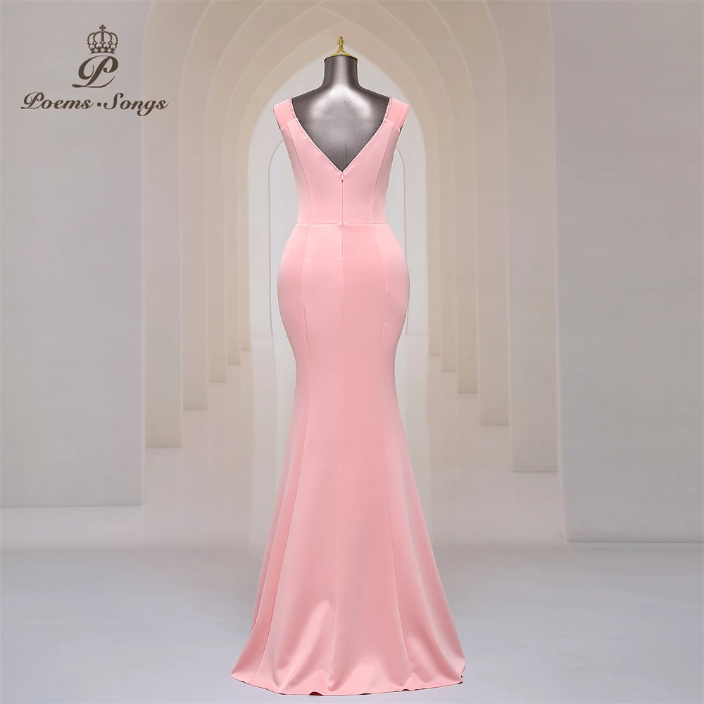 Sexy party dresses for women Deep V neck Evening dresses vestidos de fiesta robe de soiree de mariage bridesmaid dresses