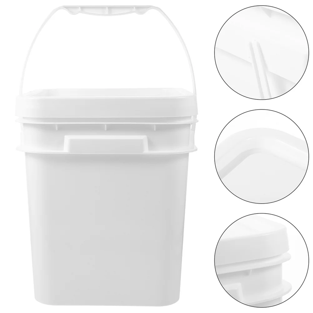

2Pcs Plastic Bucket with Lid Paint Storage Holder for Painting Projects Square Pigment Container Sturdy PP Construction Smooth