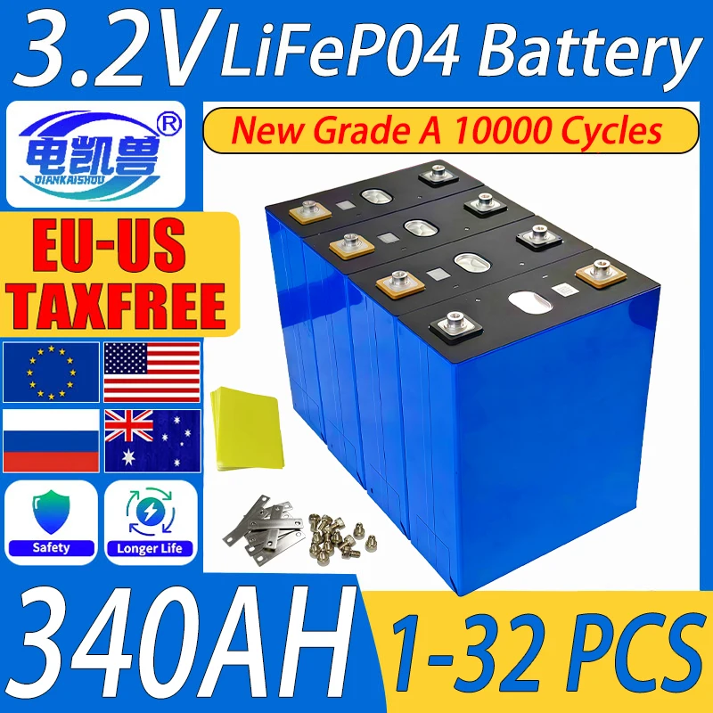 جديد جودة عالية 3.2 فولت 340AH Lifepo4 بطارية لتقوم بها بنفسك 12 فولت 24 فولت 48 فولت تعمل بالطاقة الشمسية RV التخييم تخزين الطاقة المنزلية بطارية قابلة للشحن #2