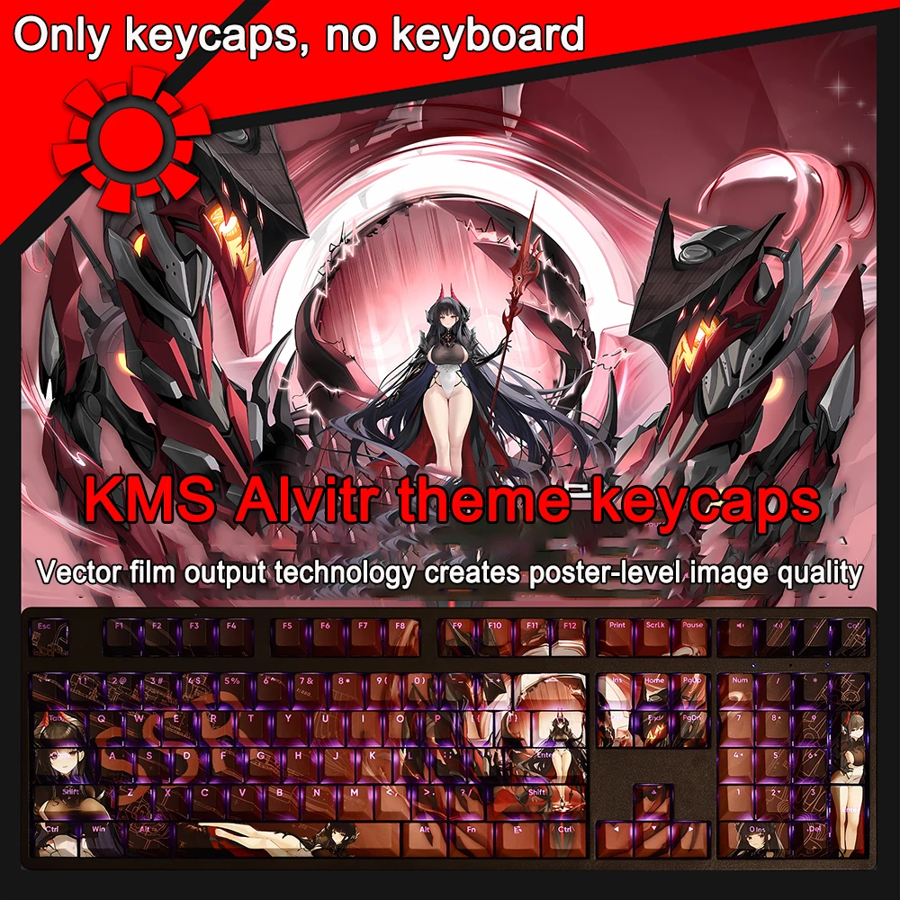 108 tasti amb Lane Keycaps HMS Janus Keycaps PBT Dye Subbed Cherry Backlit Keycaps Anime Key Caps per ANSI 61 87 104 108 Layout