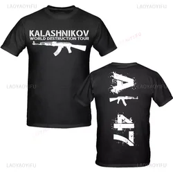 Vintage Classic Man Ak 47 T Shirt Casual Fashion Military Fan Printed T-shirt Summer Cotton Breathable Short-sleev Camisetas