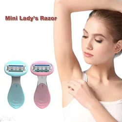 Mini rasoir flottant Portable à 4 lames pour femmes, tondeuse pour le corps, remplaçable, épilateur manuel de voyage