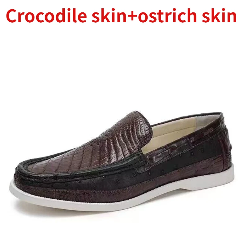 

Crocodile Skin/ostrich Skin Luxury Design Loafers Shoes for Men Business Casual Leather Shoes Genuine Leather Men's Dress Shoes